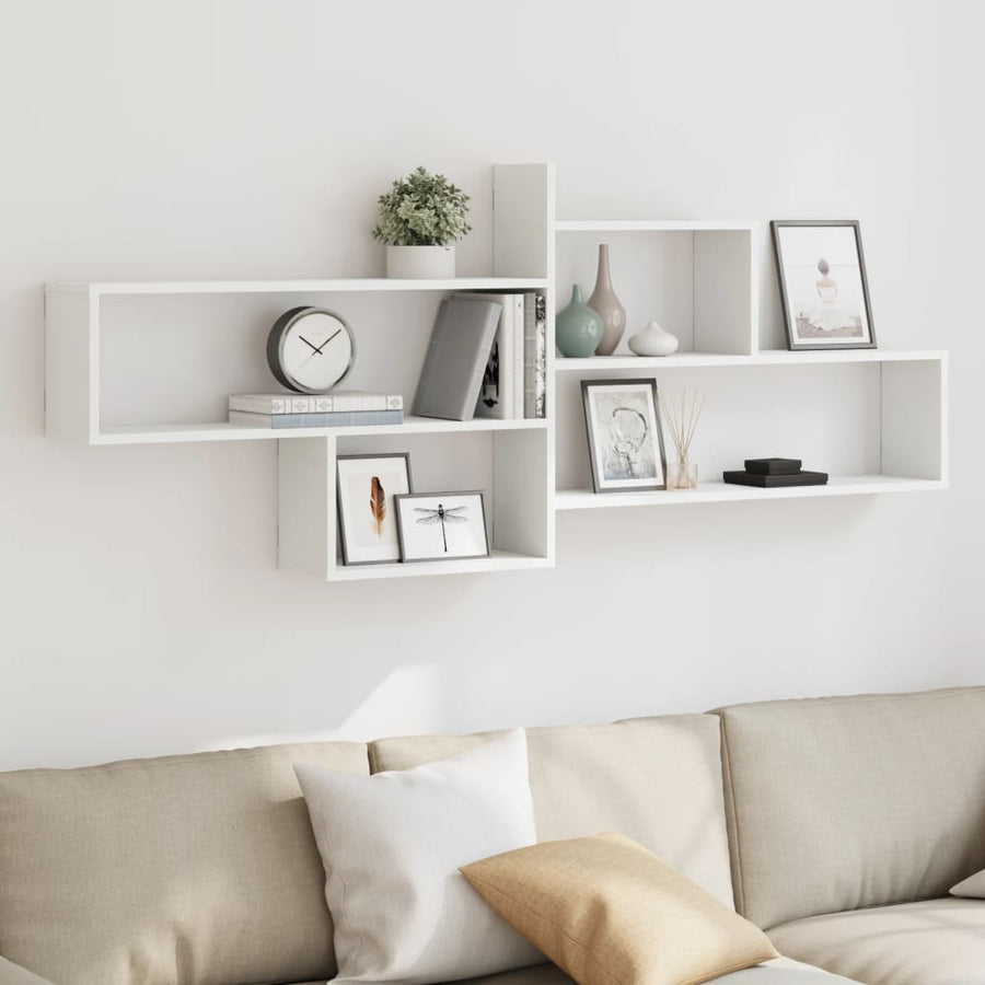vidaXL Wall Shelf White 167.5x18x68 cm Engineered Wood 1