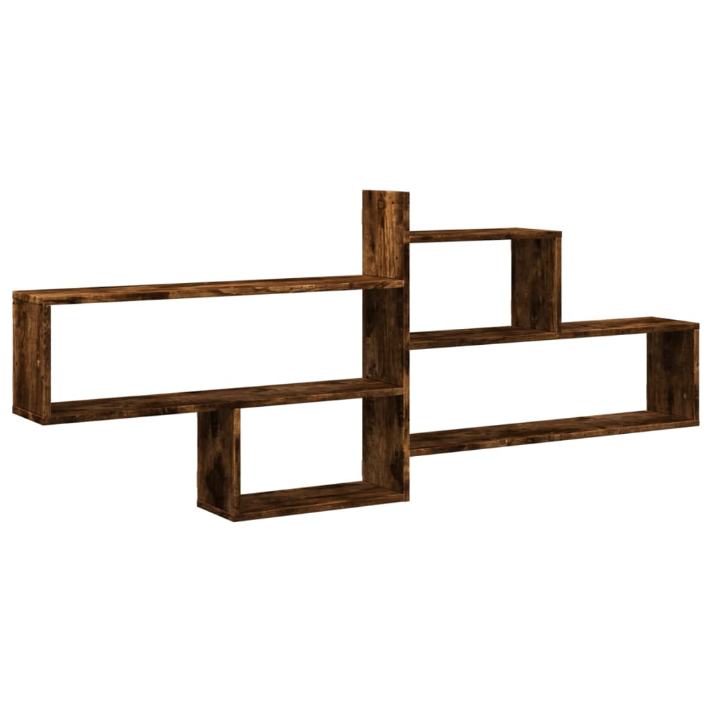 vidaXL Wall Shelf Smoked Oak 167.5x18x68 cm Engineered Wood 2