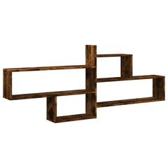 vidaXL Wall Shelf Smoked Oak 167.5x18x68 cm Engineered Wood 2