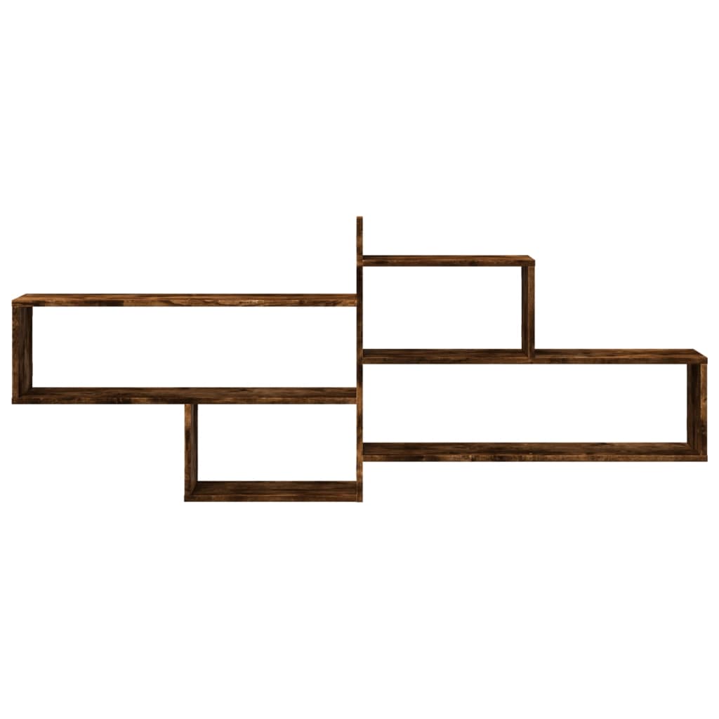 vidaXL Wall Shelf Smoked Oak 167.5x18x68 cm Engineered Wood 4