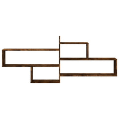 vidaXL Wall Shelf Smoked Oak 167.5x18x68 cm Engineered Wood 4
