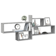 vidaXL Wall Shelf Grey Sonoma 167.5x18x68 cm Engineered Wood 3