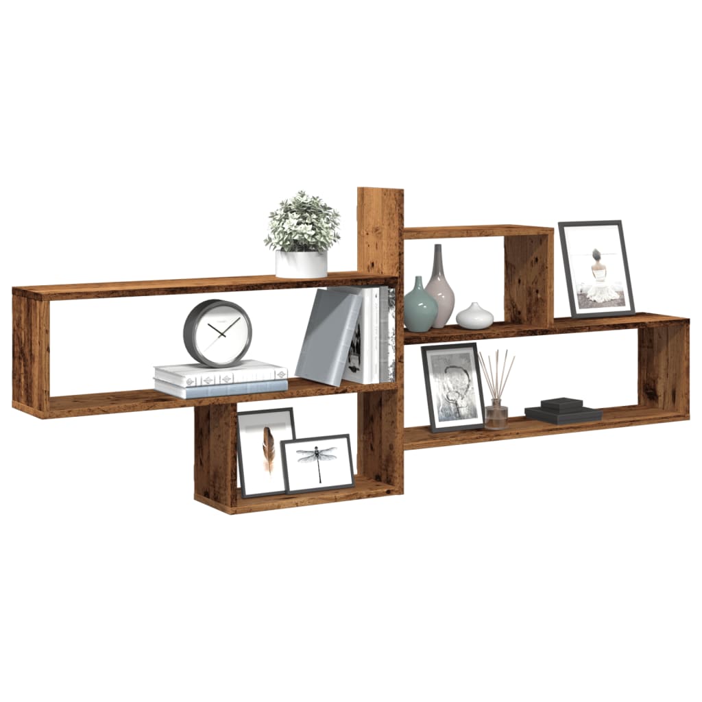vidaXL Wall Shelf Old Wood 167.5x18x68 cm Engineered Wood 3