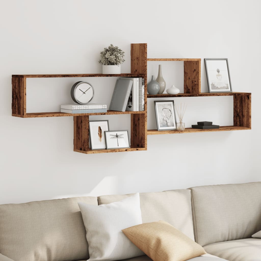 vidaXL Wall Shelf Old Wood 167.5x18x68 cm Engineered Wood 1