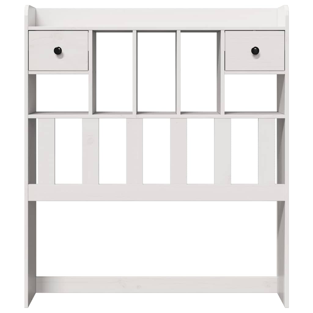 Headboard with Storage Solid Wood Pine White 75 cm