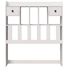 Headboard with Storage Solid Wood Pine White 75 cm