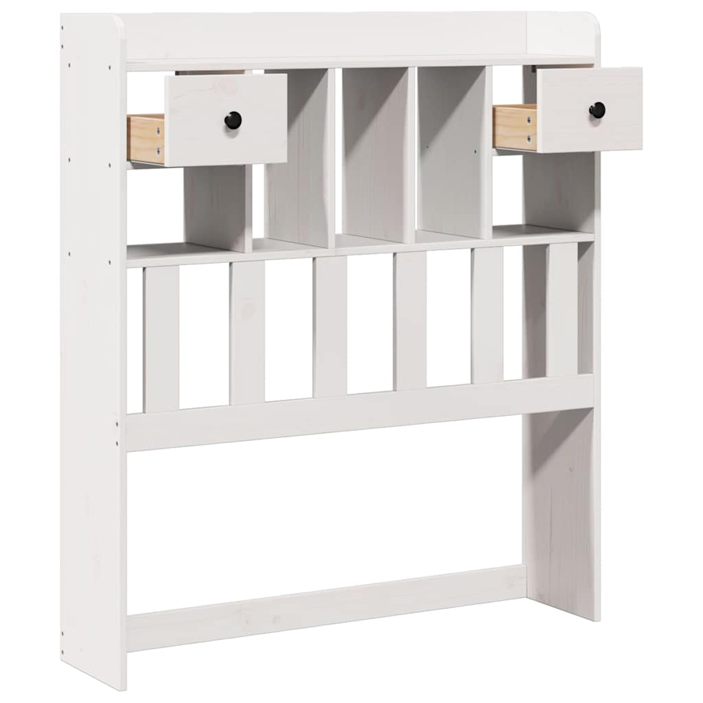 Headboard with Storage Solid Wood Pine White 75 cm