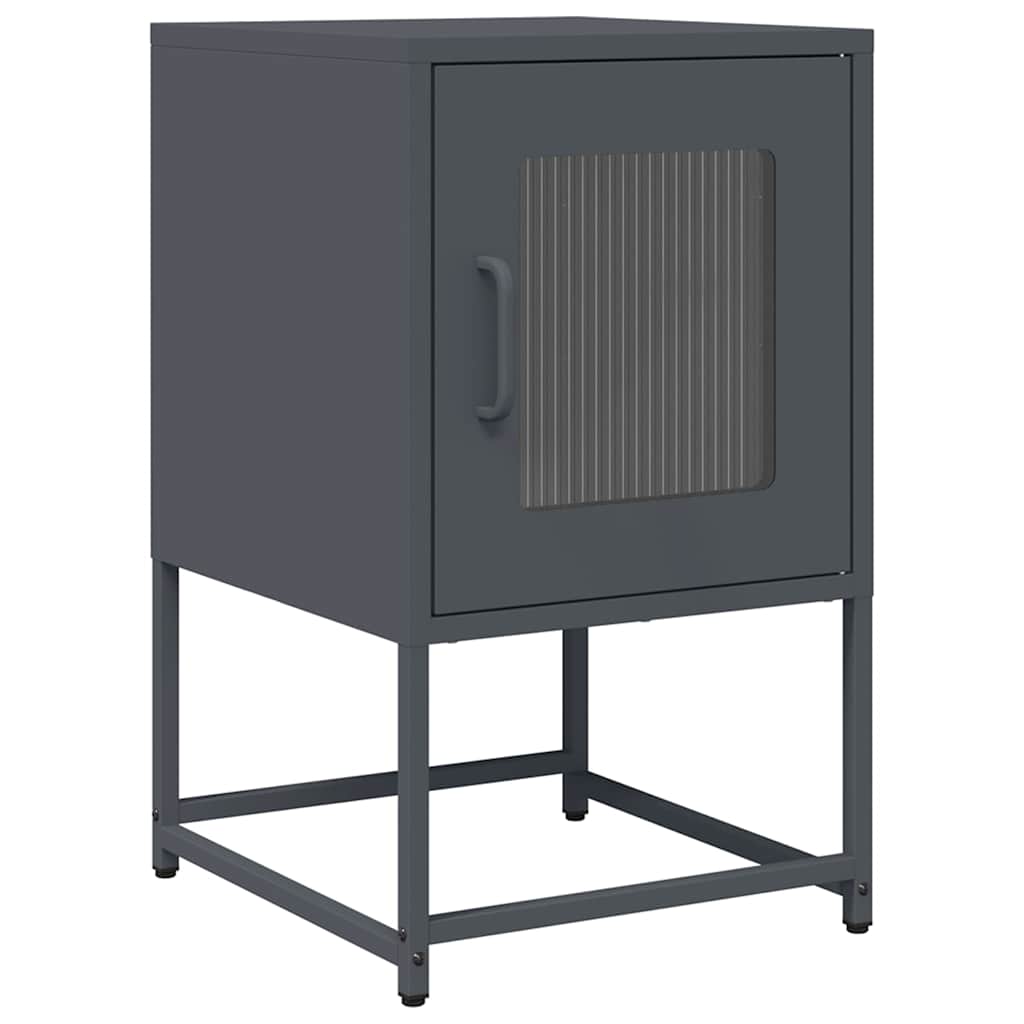 vidaXL Bedside Cabinet Anthracite 36x39x60.5 cm Cold-rolled Steel 2