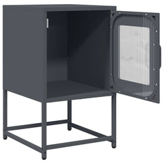 vidaXL Bedside Cabinet Anthracite 36x39x60.5 cm Cold-rolled Steel 4