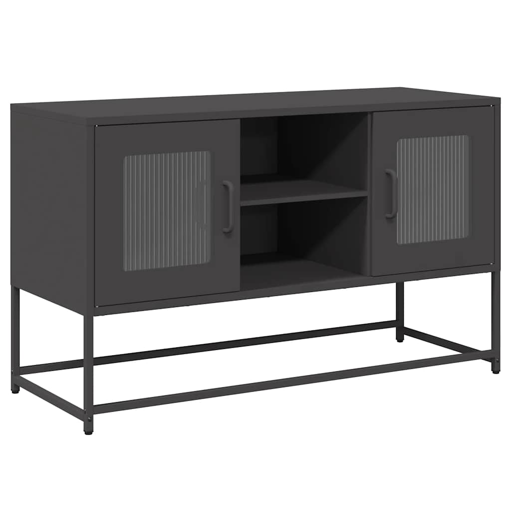 vidaXL TV Cabinet Black 100.5x39x60.5 cm Steel 2