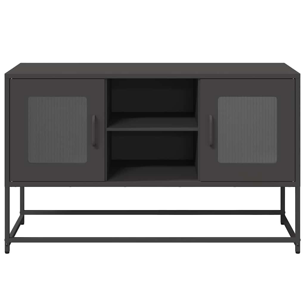 vidaXL TV Cabinet Black 100.5x39x60.5 cm Steel 5