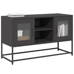 vidaXL TV Cabinet Black 100.5x39x60.5 cm Steel 1