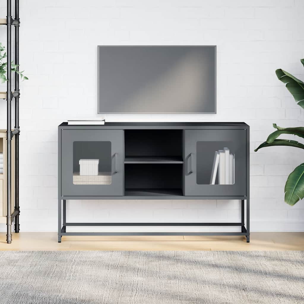 vidaXL TV Cabinet Anthracite 100.5x39x60.5 cm Steel 3