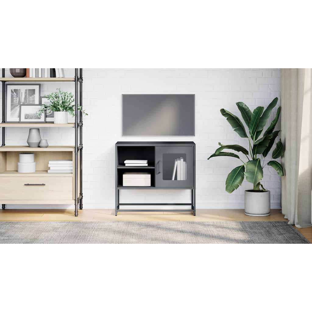 vidaXL TV Cabinet Anthracite 68x39x60.5 cm Steel 3