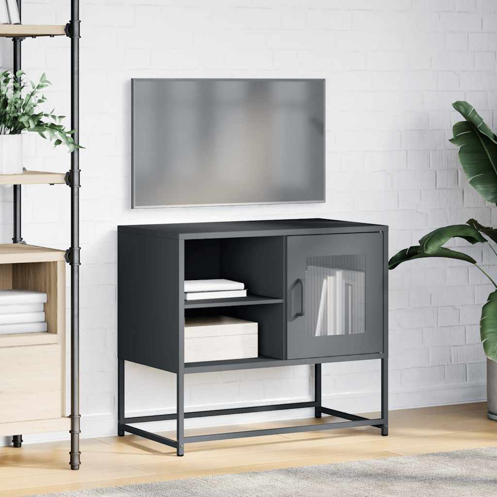vidaXL TV Cabinet Anthracite 68x39x60.5 cm Steel 4