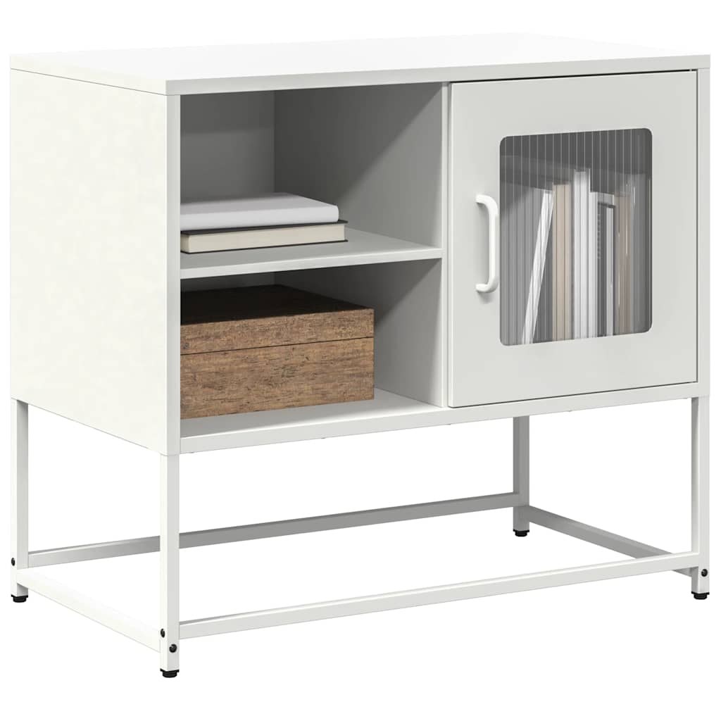 vidaXL TV Cabinet White 68x39x60.5 cm Steel 1