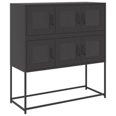 vidaXL Sideboard Black 100.5x39x107 cm Cold-rolled Steel 2