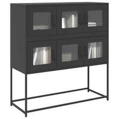 vidaXL Sideboard Black 100.5x39x107 cm Cold-rolled Steel 1