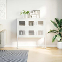 vidaXL Sideboard White 100.5x39x107 cm Cold-rolled Steel 4