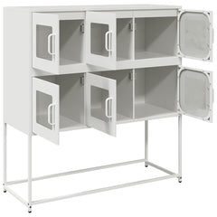 vidaXL Sideboard White 100.5x39x107 cm Cold-rolled Steel 6