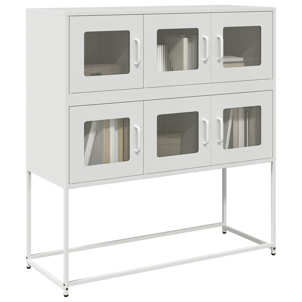 vidaXL Sideboard White 100.5x39x107 cm Cold-rolled Steel 1