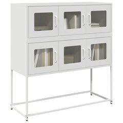 vidaXL Sideboard White 100.5x39x107 cm Cold-rolled Steel 1