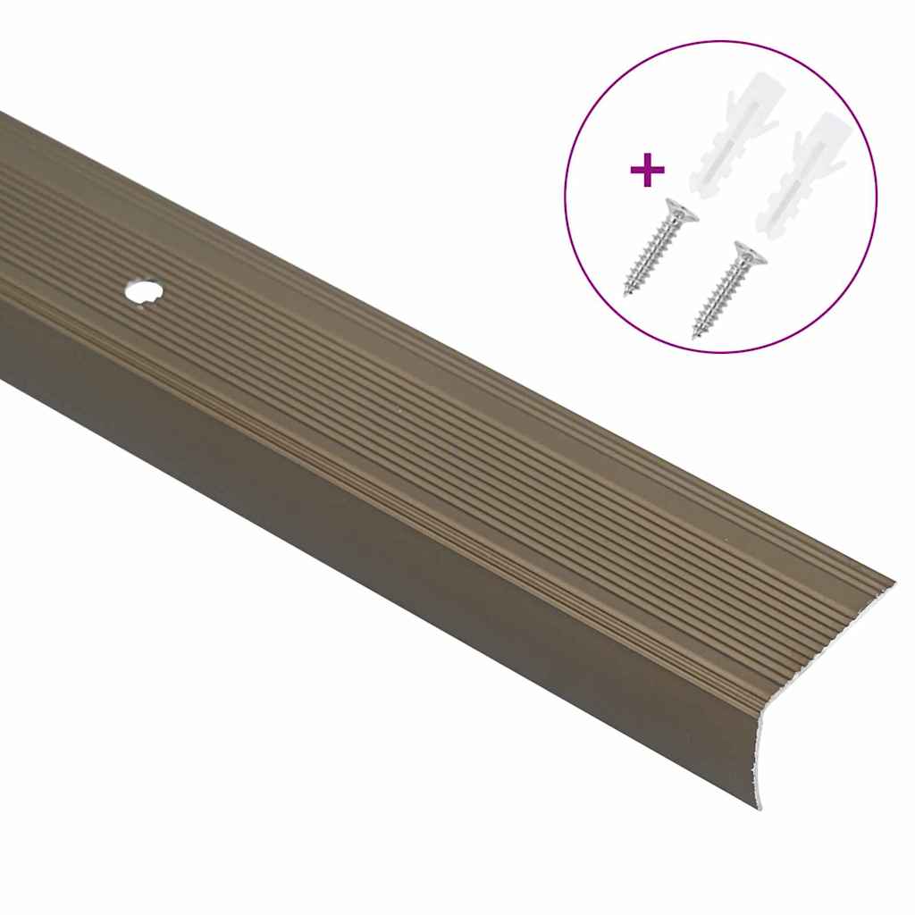 vidaXL Stair Nosings 30 pcs Brown 67 x 3 x 2 cm Aluminium 3