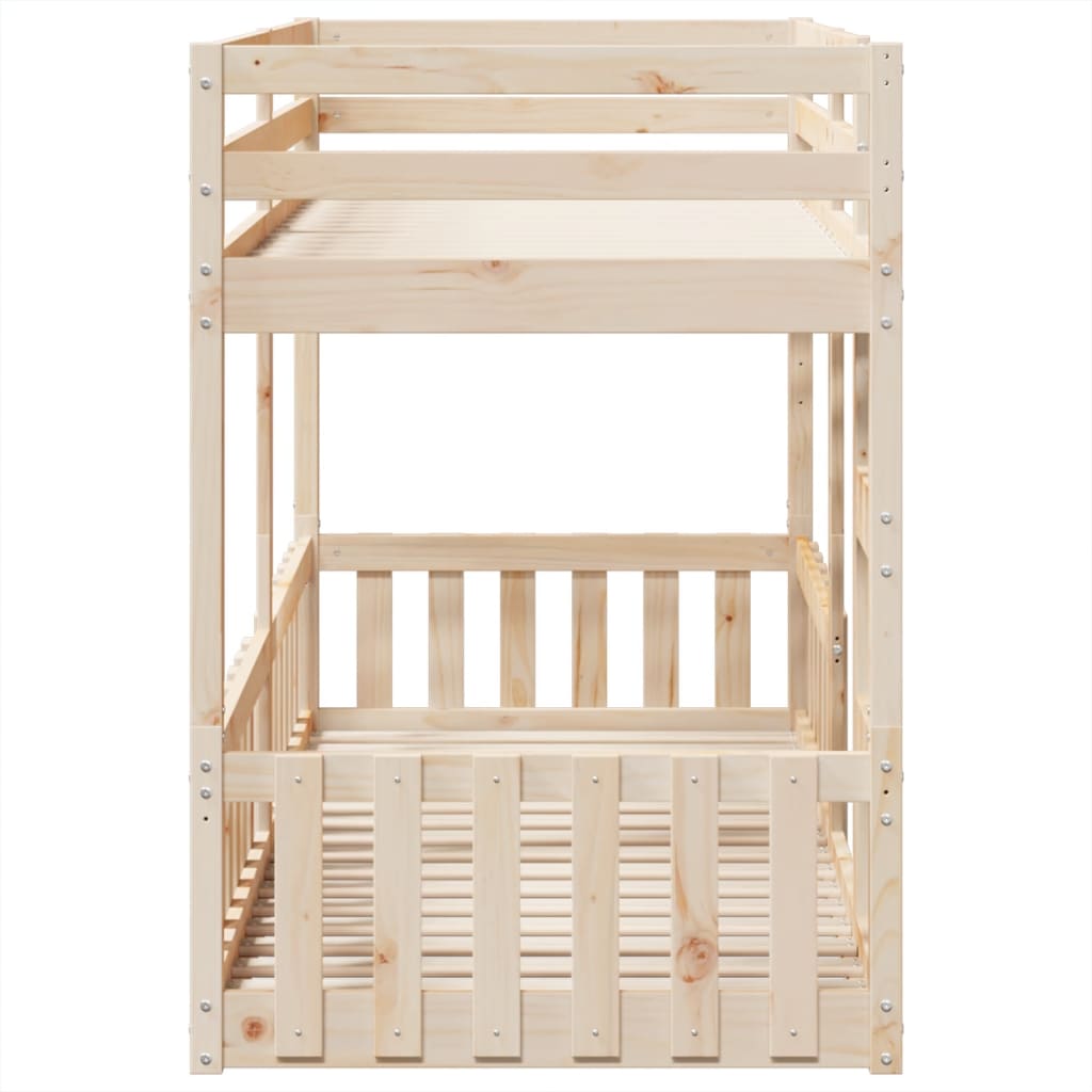 Bunk Bed Solid Wood Pine Natural 80 cm 200 cm