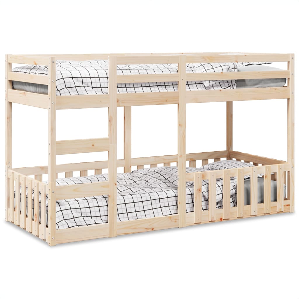 Bunk Bed Solid Wood Pine Natural 80 cm 200 cm