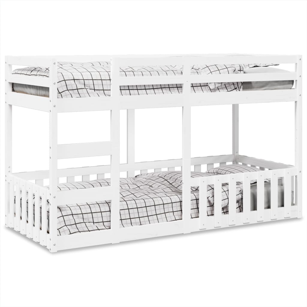 Bunk Bed Solid Wood Pine White 80 cm 200 cm