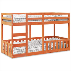 Bunk Bed Solid Wood Pine Wax brown 80 cm 200 cm