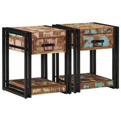 vidaXL Bedside Cabinet 2 pcs Multicolour 40 x 40 x 50 cm 1