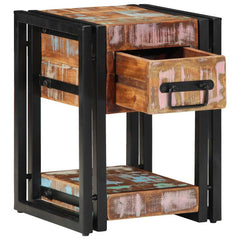 vidaXL Bedside Cabinet Multicolour 30 x 30 x 40 cm Solid Reclaim Wood 1