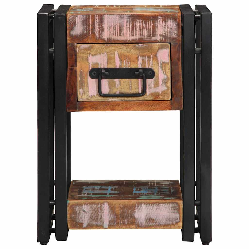 vidaXL Bedside Cabinet Multicolour 30 x 30 x 40 cm Solid Reclaim Wood 6