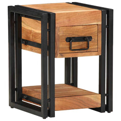 vidaXL Bedside Cabinet Brown 30 x 30 x 40 cm Solid Acacia Wood 4