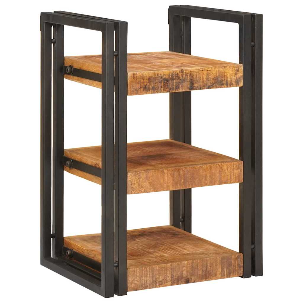 vidaXL Bedside Table Brown and Black 38 x 33 x 58 cm Solid Mango Wood 2
