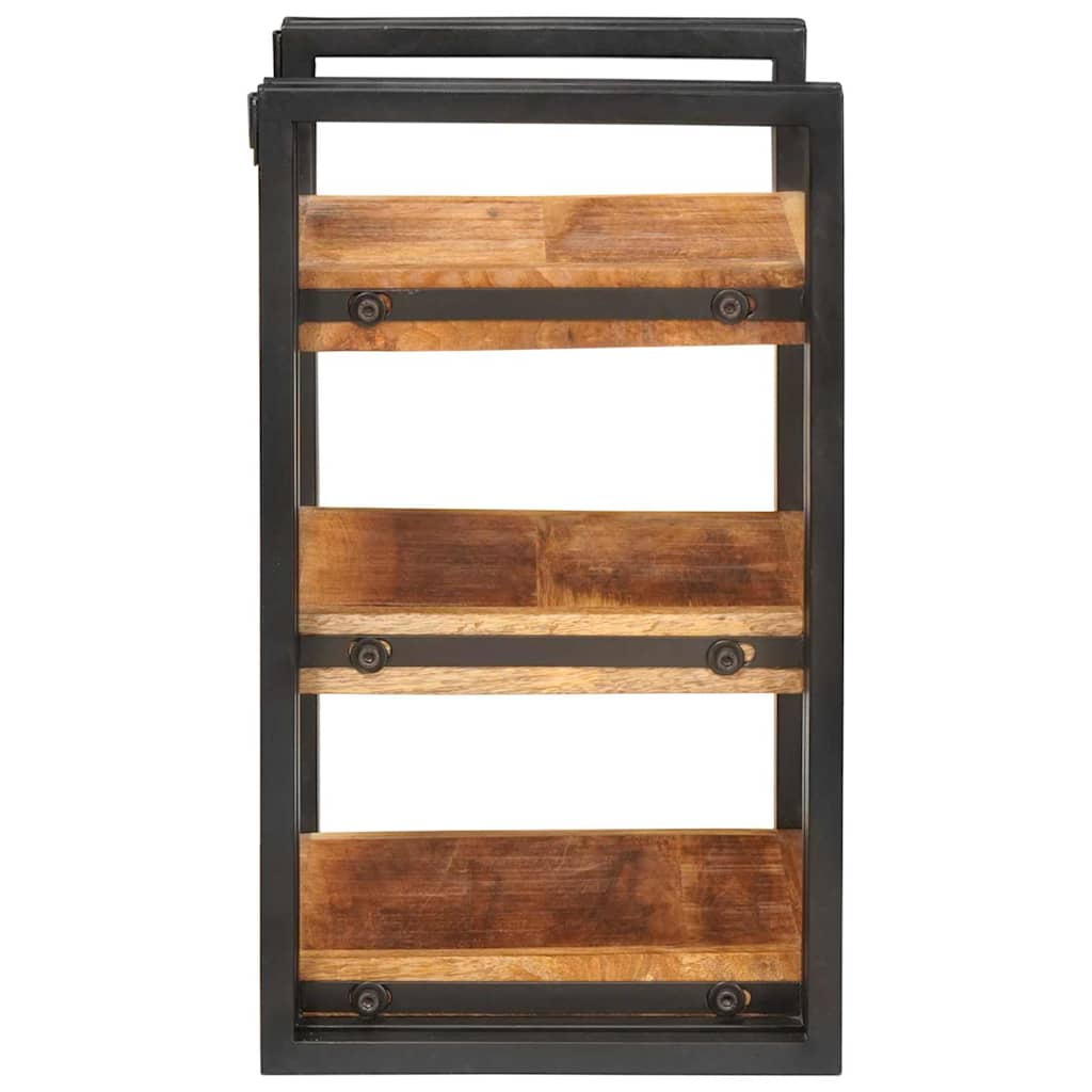 vidaXL Bedside Table Brown and Black 38 x 33 x 58 cm Solid Mango Wood 5