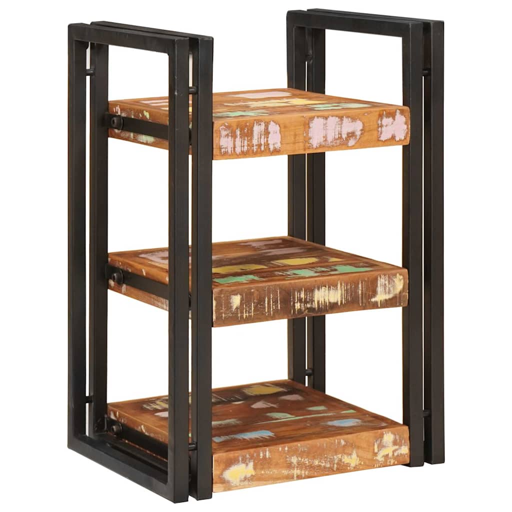 vidaXL Bedside Table Brown and Black Solid Reclaim wood 2