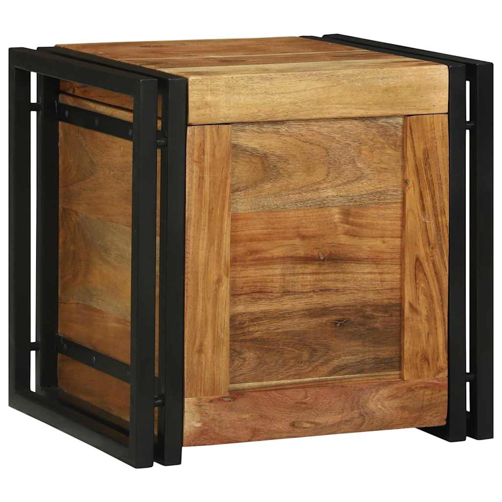 Storage Box Brown and Black Solid Depth 40 cm 40 cm 40 cm Acacia wood