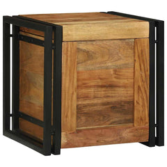 Storage Box Brown and Black Solid Depth 40 cm 40 cm 40 cm Acacia wood