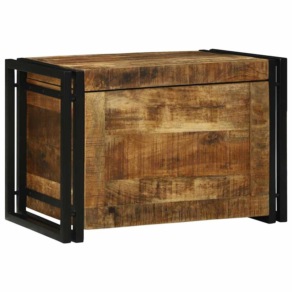 Storage Box Brown and Black Solid Depth 40 cm 60 cm 41 cm Rough mango wood