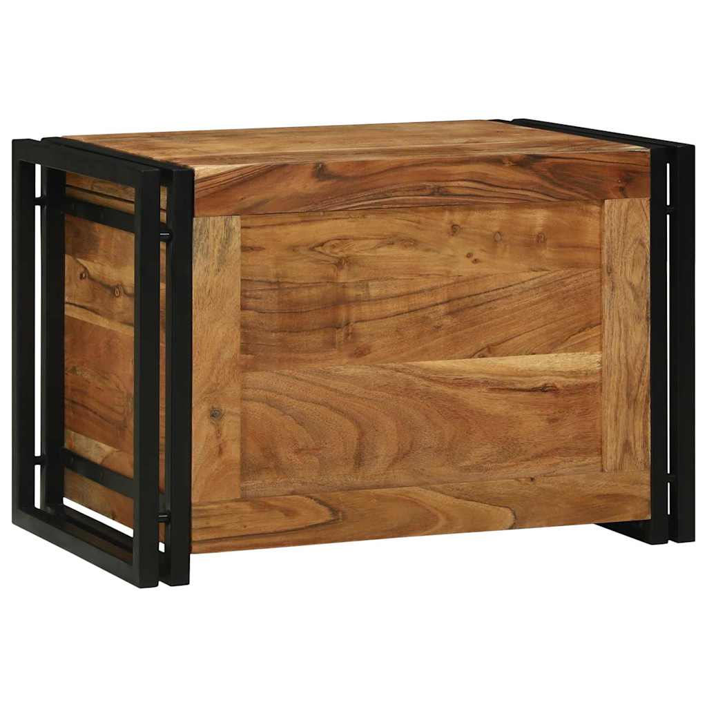 Storage Box Brown and Black Solid Depth 40 cm 60 cm 41 cm Acacia wood