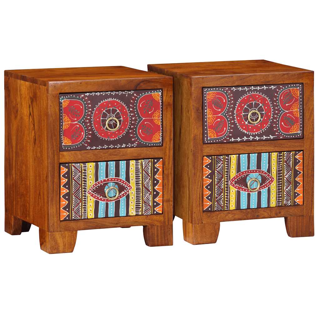 Bedside Cabinet 35x35x45 cm Solid Wood Acacia 2