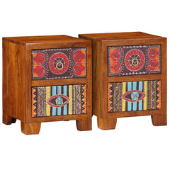 Bedside Cabinet 35x35x45 cm Solid Wood Acacia 2