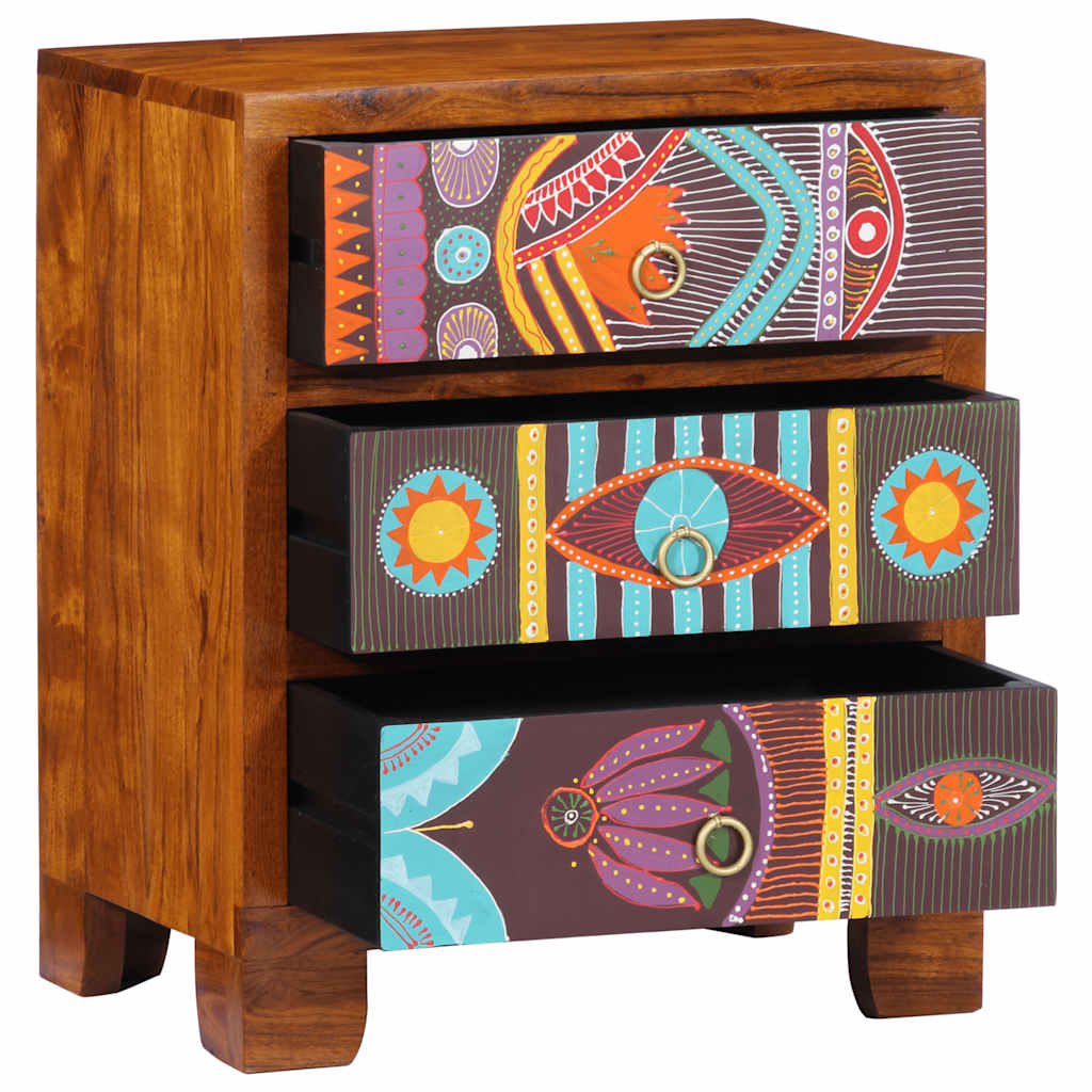 vidaXL Sideboard Multicolour 50x35x60 Solid Wood Acacia 4