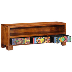 TV Cabinet Multicolour 110x30x40 Solid Wood Acacia, image 4