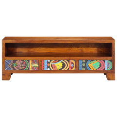 TV Cabinet Multicolour 110x30x40 Solid Wood Acacia, image 5