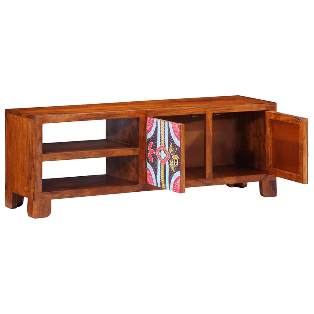 TV Cabinet Multicolour 110x30x40 Solid Wood Acacia, image 4