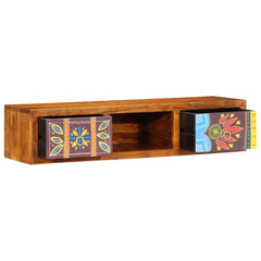Wall-mounted TV Cabinet Multicolour 100x30x22 Solid Wood Acacia, image 4