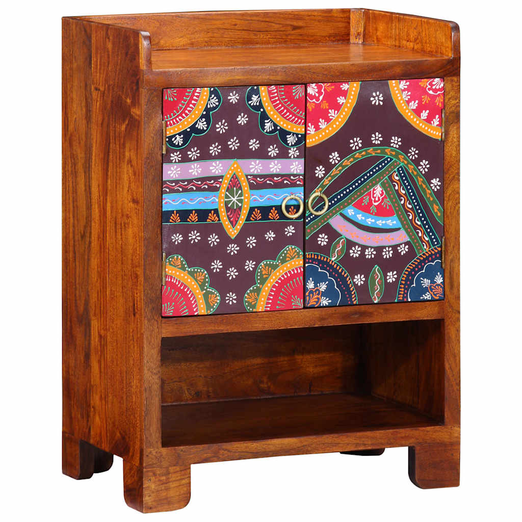 vidaXL Shoe Cabinet with Shelf Brown 55 x 35 x 75 cm Solid Acacia Wood 1